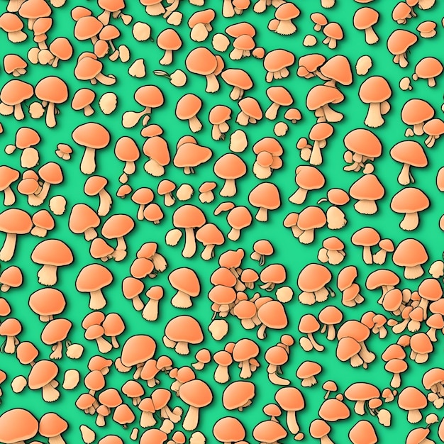 Photo mushrooms seamless patterns