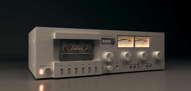 Apparecchiature stereo audio musicali, registratore a cassette