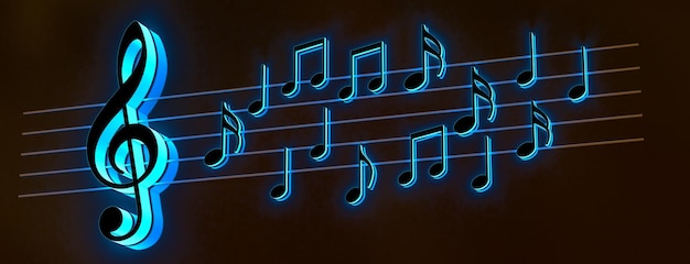 Music background design.Musical writing.musical notes and musical signs of abstract music sheet.