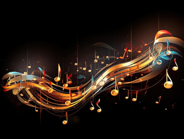 Music background with abstract notes design