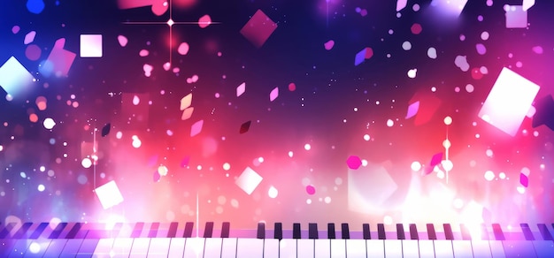 Музыкальный фон с фортепиано Иллюстрация AI GenerativexA