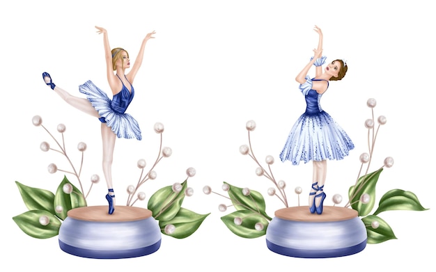 A music box with a dancing ballerina in a tutu dress and pointe shoes A box for childrens games