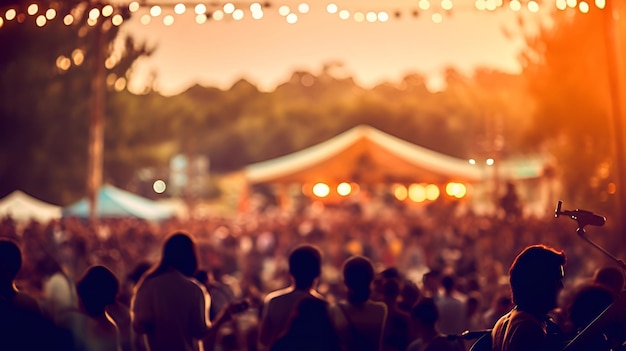 Foto la folla del festival musicale sul palco