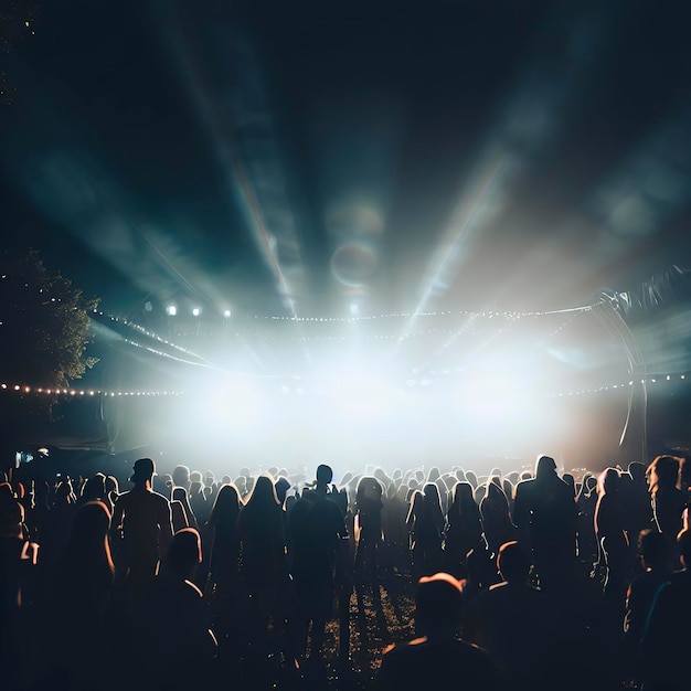 music festival in the open area with illumination of light