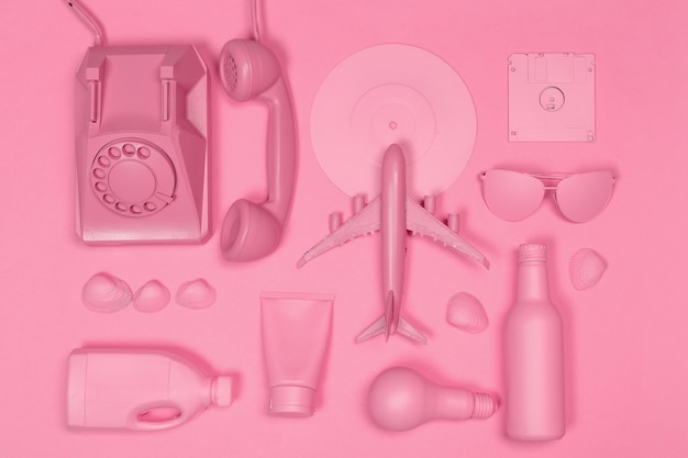 Music flat lay objects