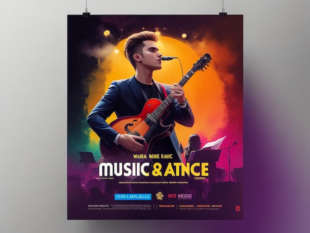 Photo music flyer template