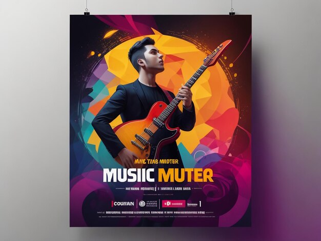 Photo music flyer template