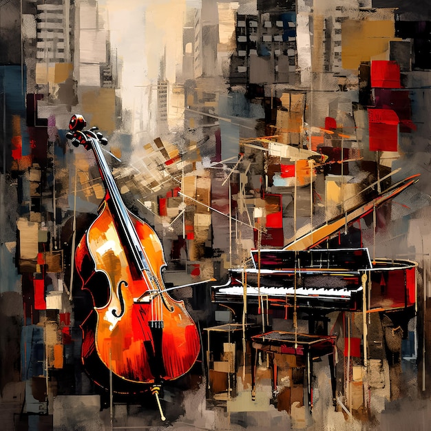Музыкальные инструменты иллюстрации джаз