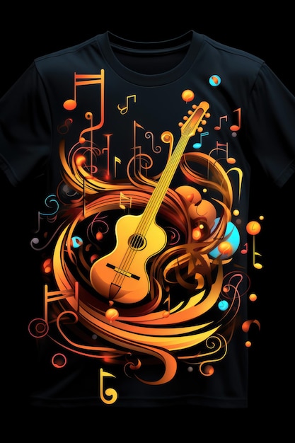 Music Mania Instruments and music notes for music enthusiasts Professional tshirt design vector