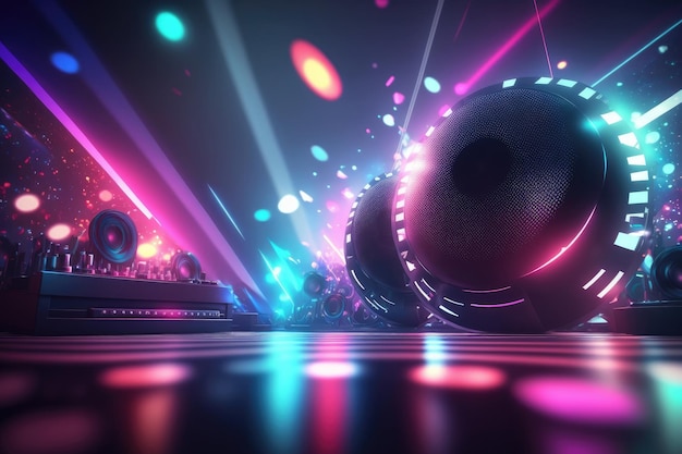 Music night party background Illustration AI Generative