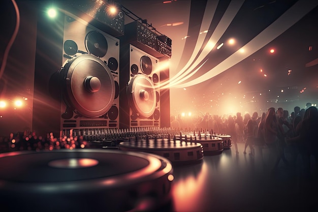 Music night party background Illustration AI Generative