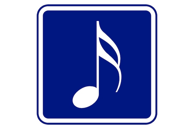 Photo music note design element on blue background