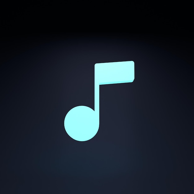 music note icon 3d render illustration