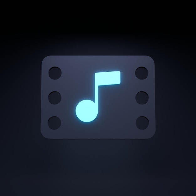 Photo music note icon 3d render illustration