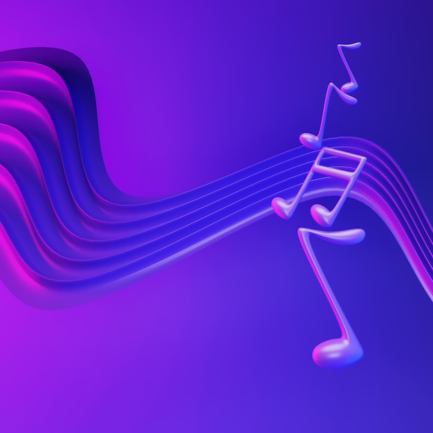 Music note realistic 3d illustration