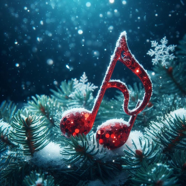 Music notes on Christmas tree