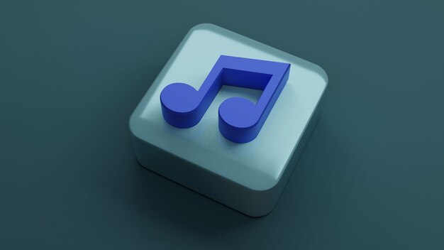 Music notes, song, melody icon on square shape , 3d
rendering