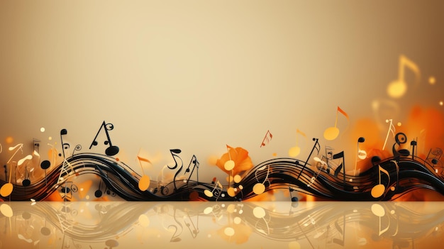 Photo music notes with curves and swirls vector illustration