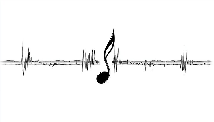 Photo a music notes with a musical note in the middle