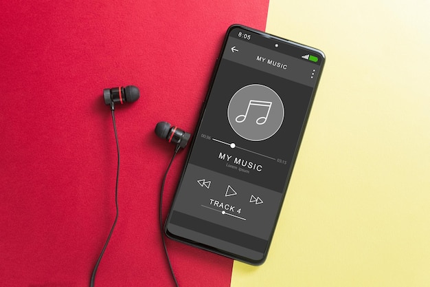 Music player in phone wireless headphones and phone