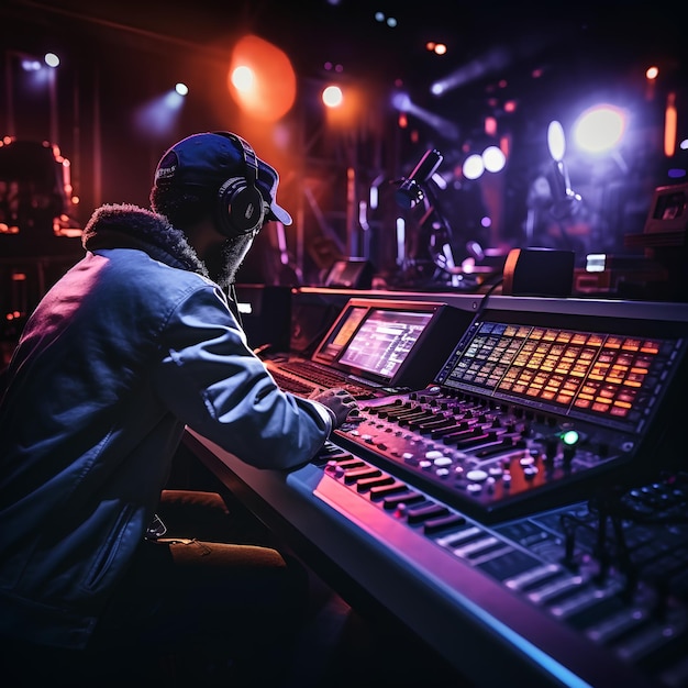 Music Producers Focus on Adjusting Sound Equipment in the Studio