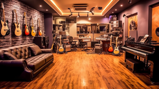 Photo music studio a haven of musical instruments