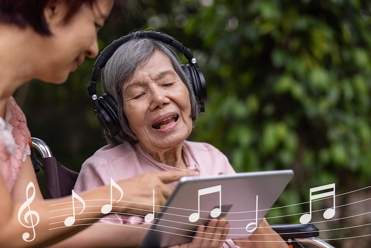 Photo 高齢女性の認知症治療における音楽療法