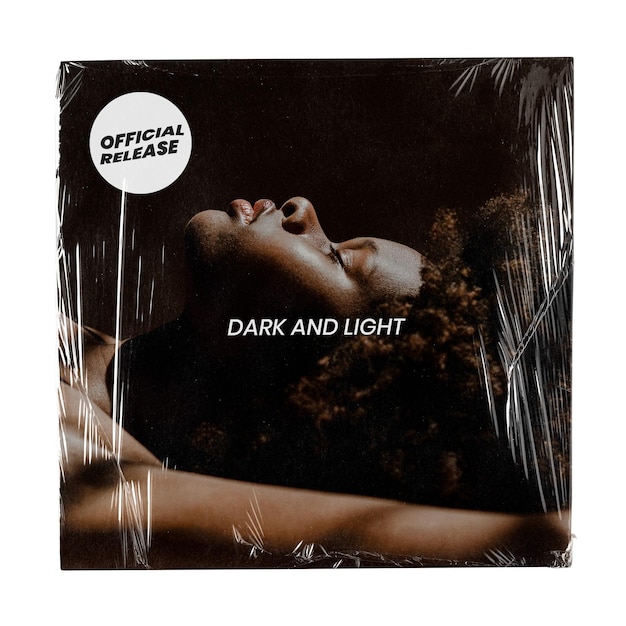Music vinyl cover png wrapped in plastic transparent background