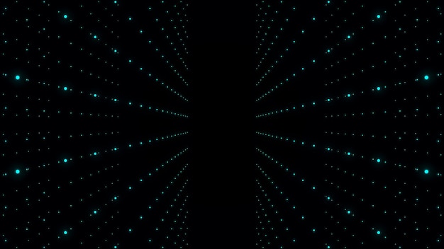 音楽の抽象的な背景音波の回廊音の粒子のインターレース3Dレンダリング