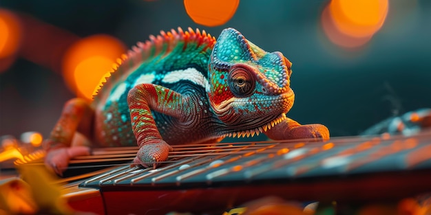 Musical Chameleon voegt een unieke vonk toe terwijl het de gitaar stromt.