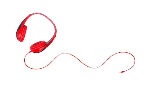 Musical equipment Red headphone Isolated