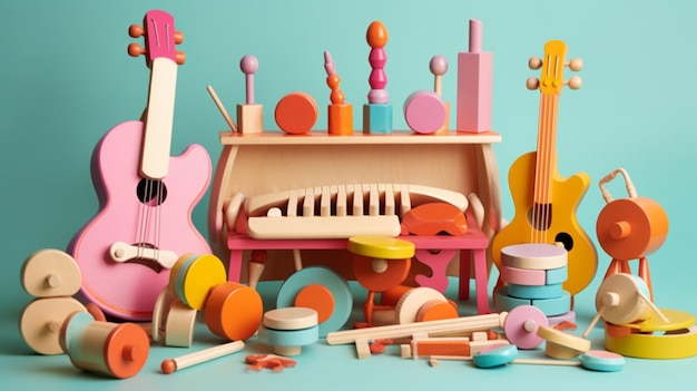 Photo a musical instrument set for kids