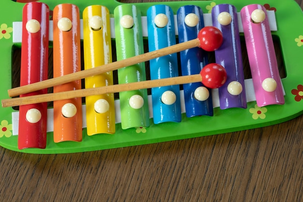 Musical instrument xylophone Rainbow colored toy xylophone