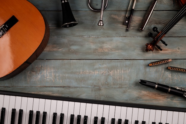 Musical instruments in wooden