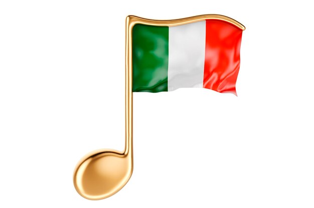 Foto nota musicale con bandiera irlandese music in ireland concept 3d rendering