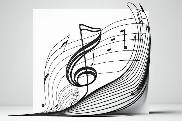 Фото Музыкальные ноты музыкальное искусство создано с помощью генеративной технологии искусственного интеллекта