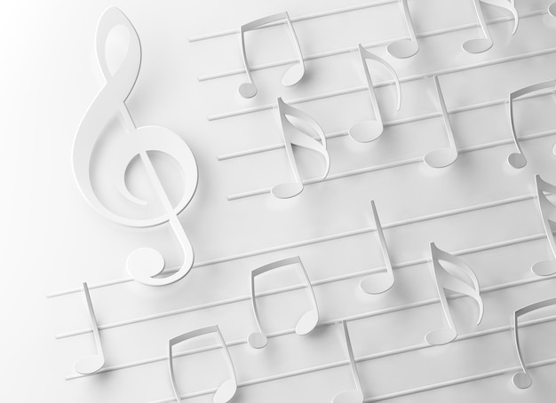 Photo musical notes and song background 3d illustration