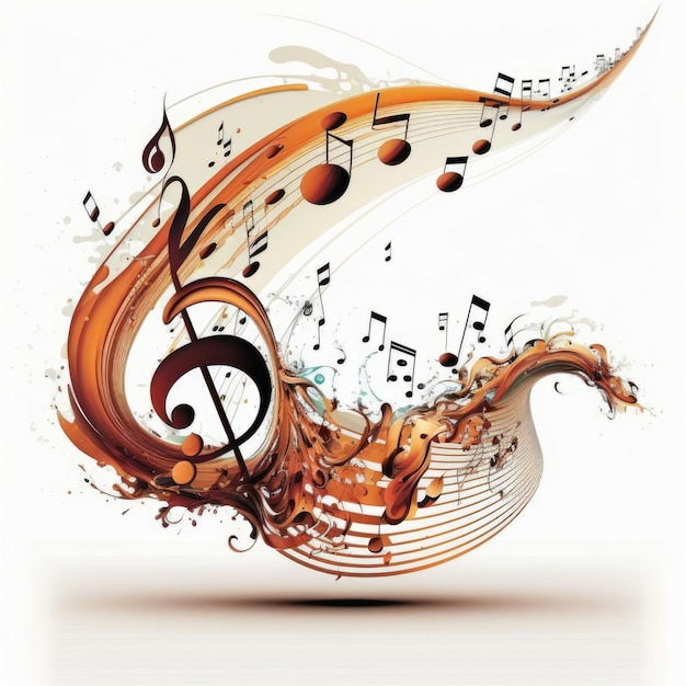 Musical symbols on white background vector illustration Made by AIArtificial intelligence