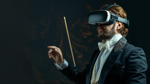 Musician performs with passion captivating audiences with talent and artistry with virtual reality