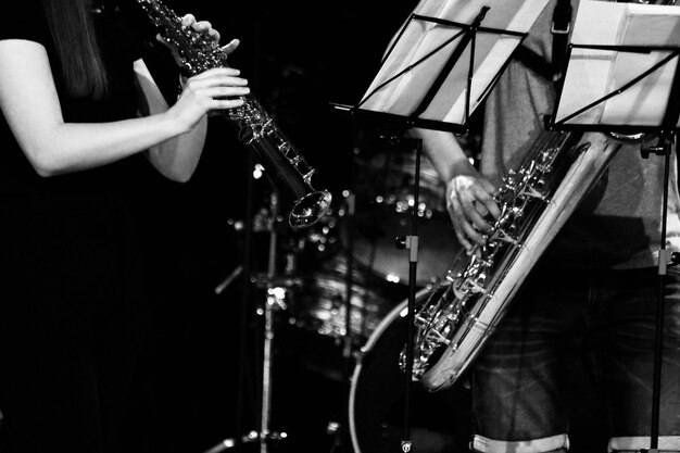 Photo musicians performing at music concert