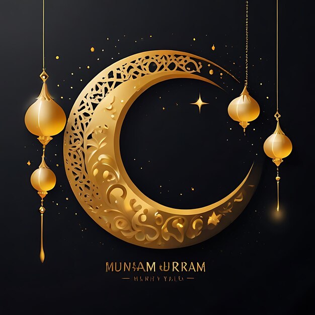 Foto celebrazione musulmana nuovo anno islamico muharram illustrazione