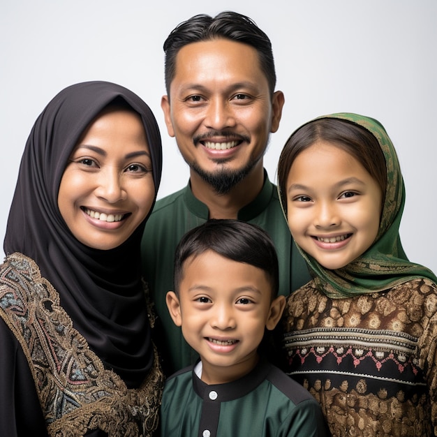 Photo a muslim and corean family