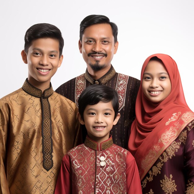 Photo a muslim and corean family