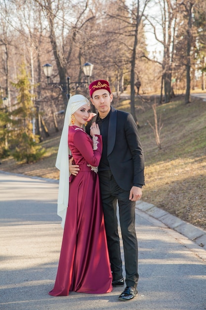 Muslim couple on a walk