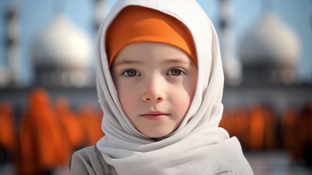 Muslim cute and young girl with hijab 8K