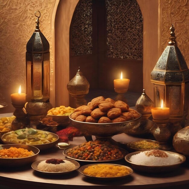 The muslim feast of the holy month of ramadan kareem beautiful background