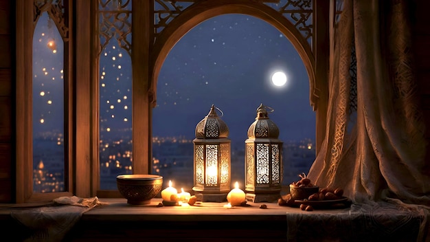 Photo the muslim feast of the holy month of ramadan kareem beautiful background