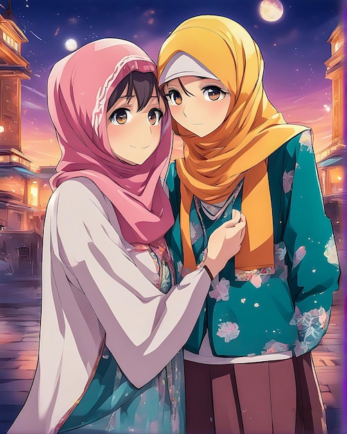 A Muslim girl and Muslim boy together and expressing their love