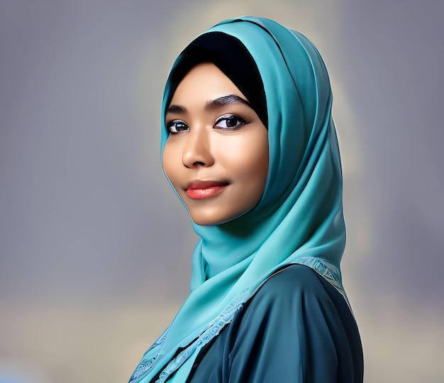 Muslim Girl with blue hijab