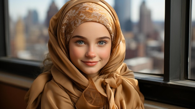 Muslim infant girl hijab GENERATE AI